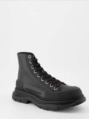 +Alexander McQueen Boots colectia Tread din piele naturala