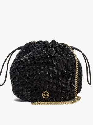 Geanta PINKO tip galeata cu strasuri