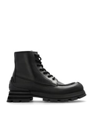 Alexander McQueen Lace-Up Boots Black/Black