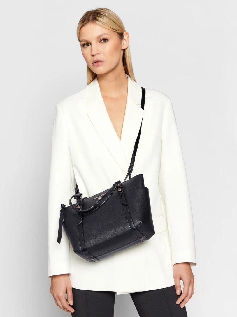 4fe010eb-81b3-4a42-b337-a3300f2604e5 Geantă Michael Kors Sullivan Small Tote Bag negru din piele